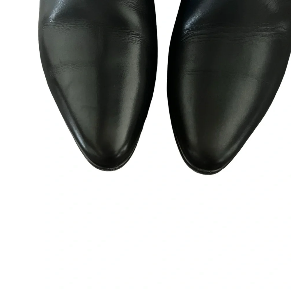 Saint Laurent Black Leather Western Chain Ankle Boots - Picture 8 of 16